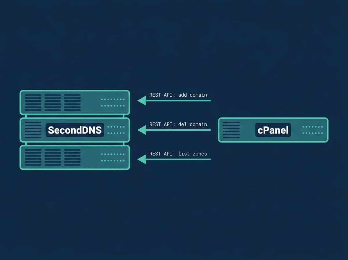 Secondary DNS server for cPanel — secondary DNS service via REST API