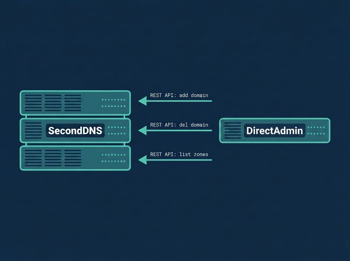 Secondary DNS server for DirectAdmin — secondary DNS service via REST API