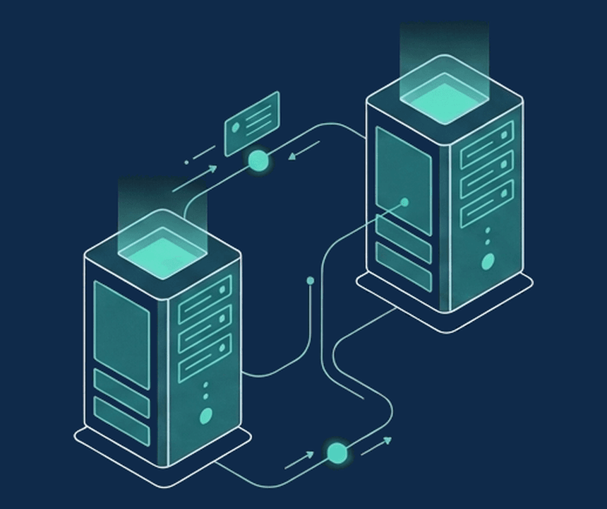 Secondary DNS server setup — primary and secondary name servers connected